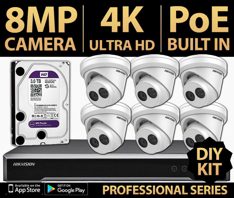 Hikvision 6 dome camera diy kit