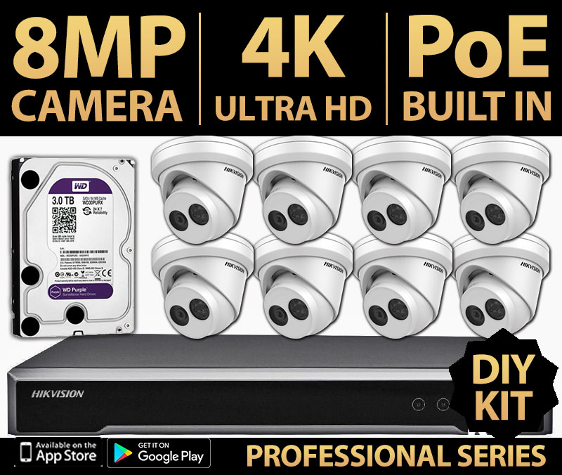 Hikvision 8 dome camera diy kit