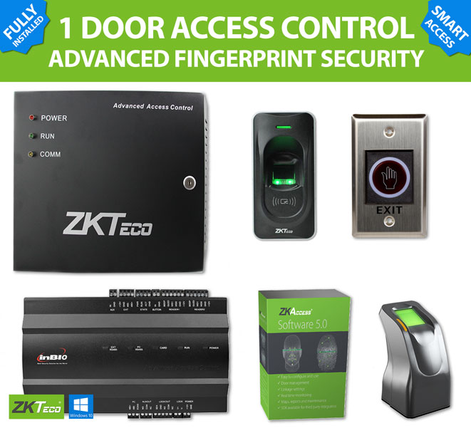 Single door fingerprint access control package