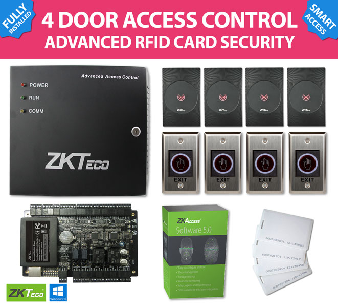 Four Door RFID Card Access Package
