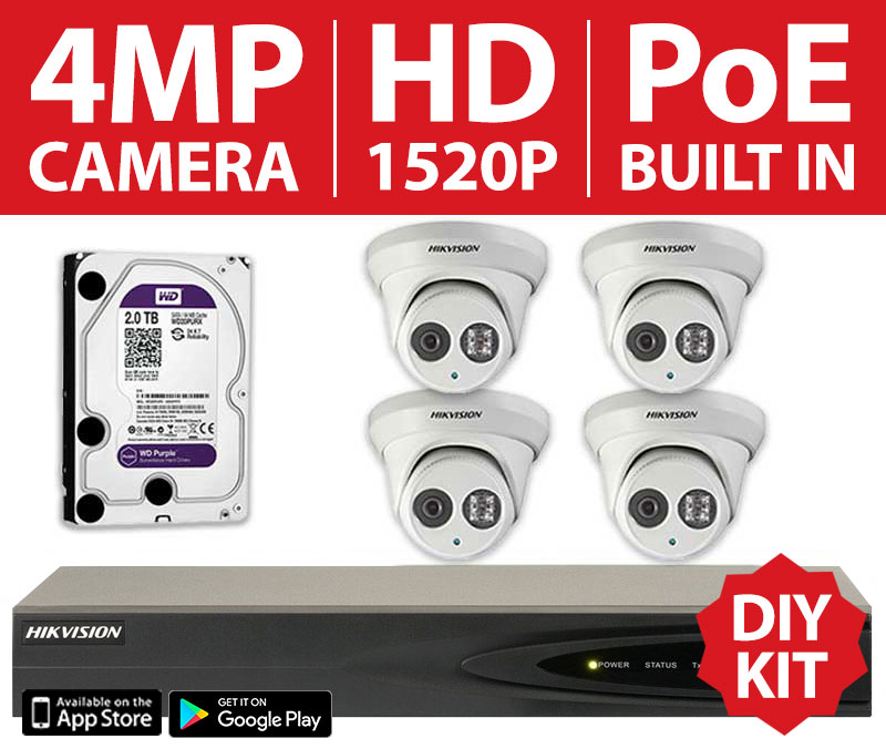 Hikvision 4 dome camera diy kit