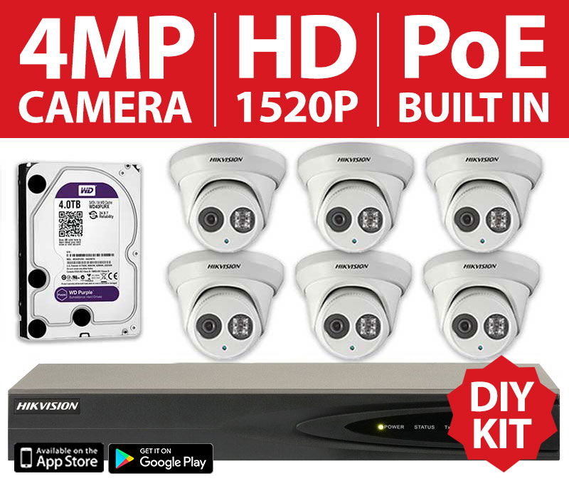 Hikvision 6 dome camera diy kit
