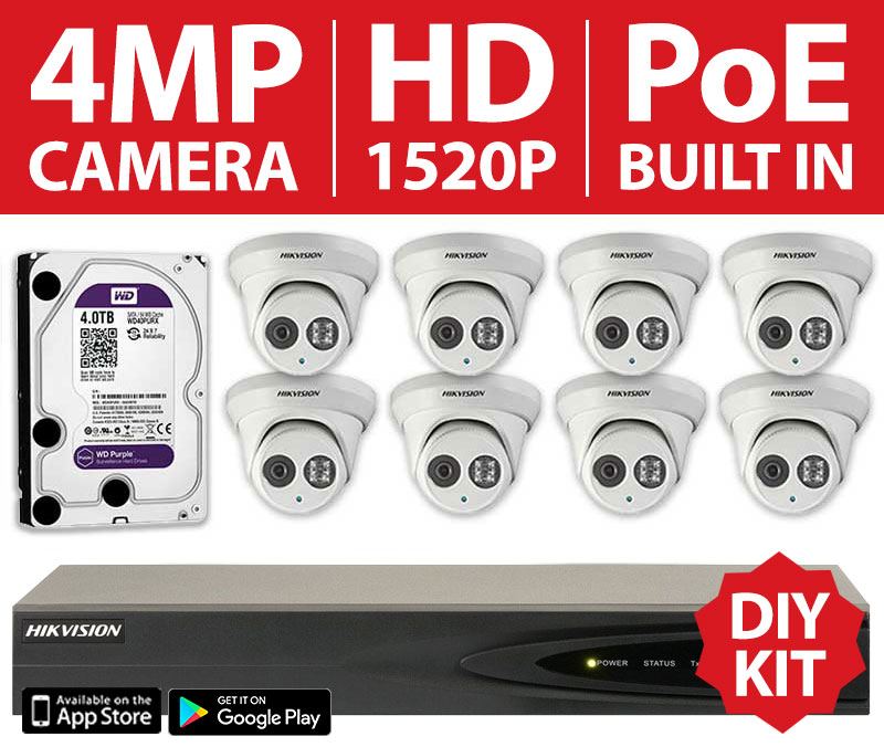 Hikvision 8 dome camera diy kit